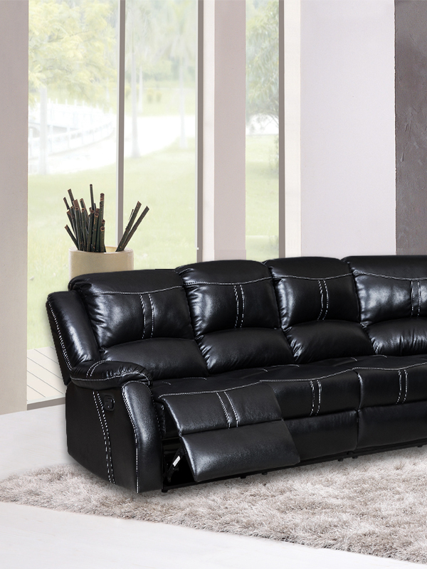 Lorraine Bel-Aire Ebony Left Facing Reclining Sectional Lifestyle left